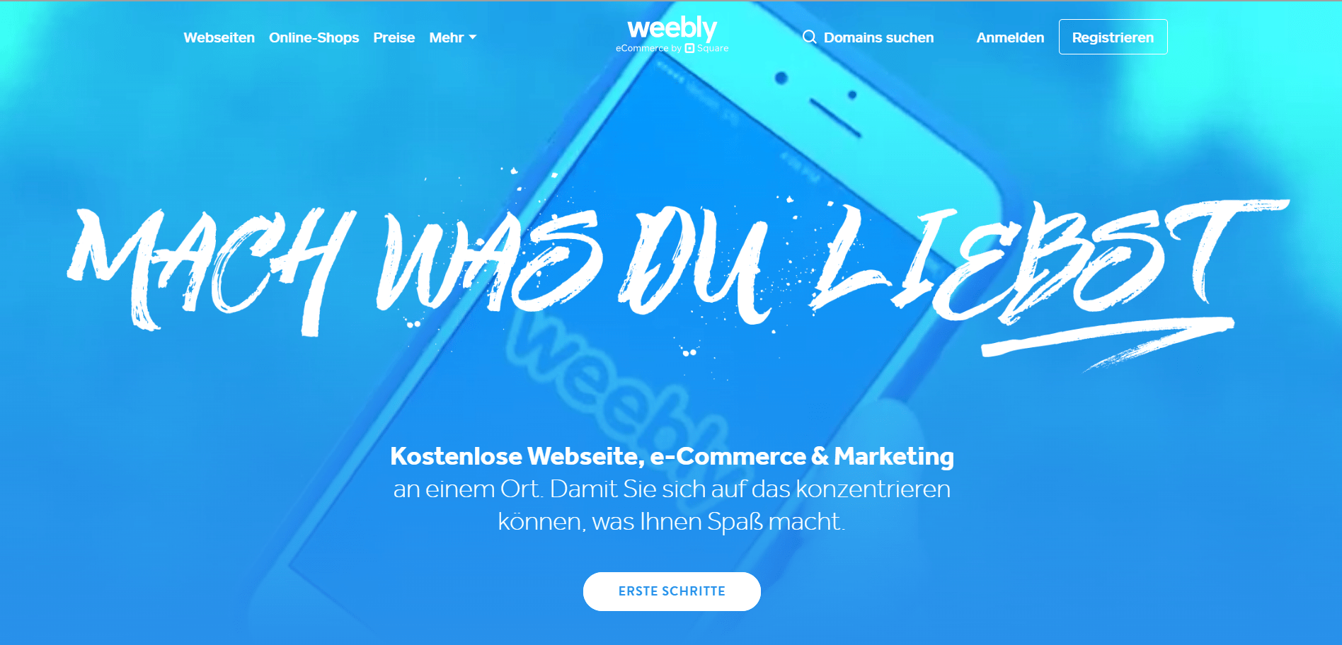 Weebly homepage