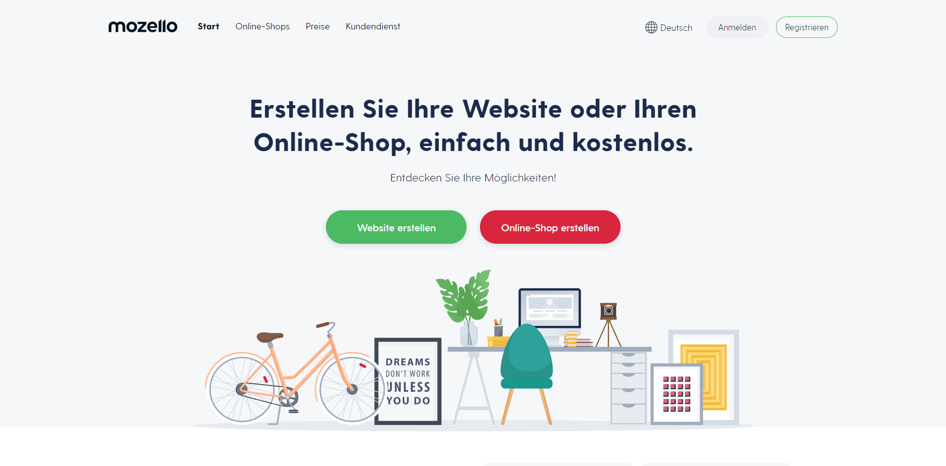 Mozello homepage