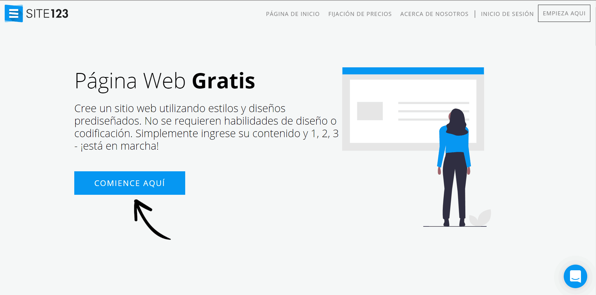 SITE123 homepage