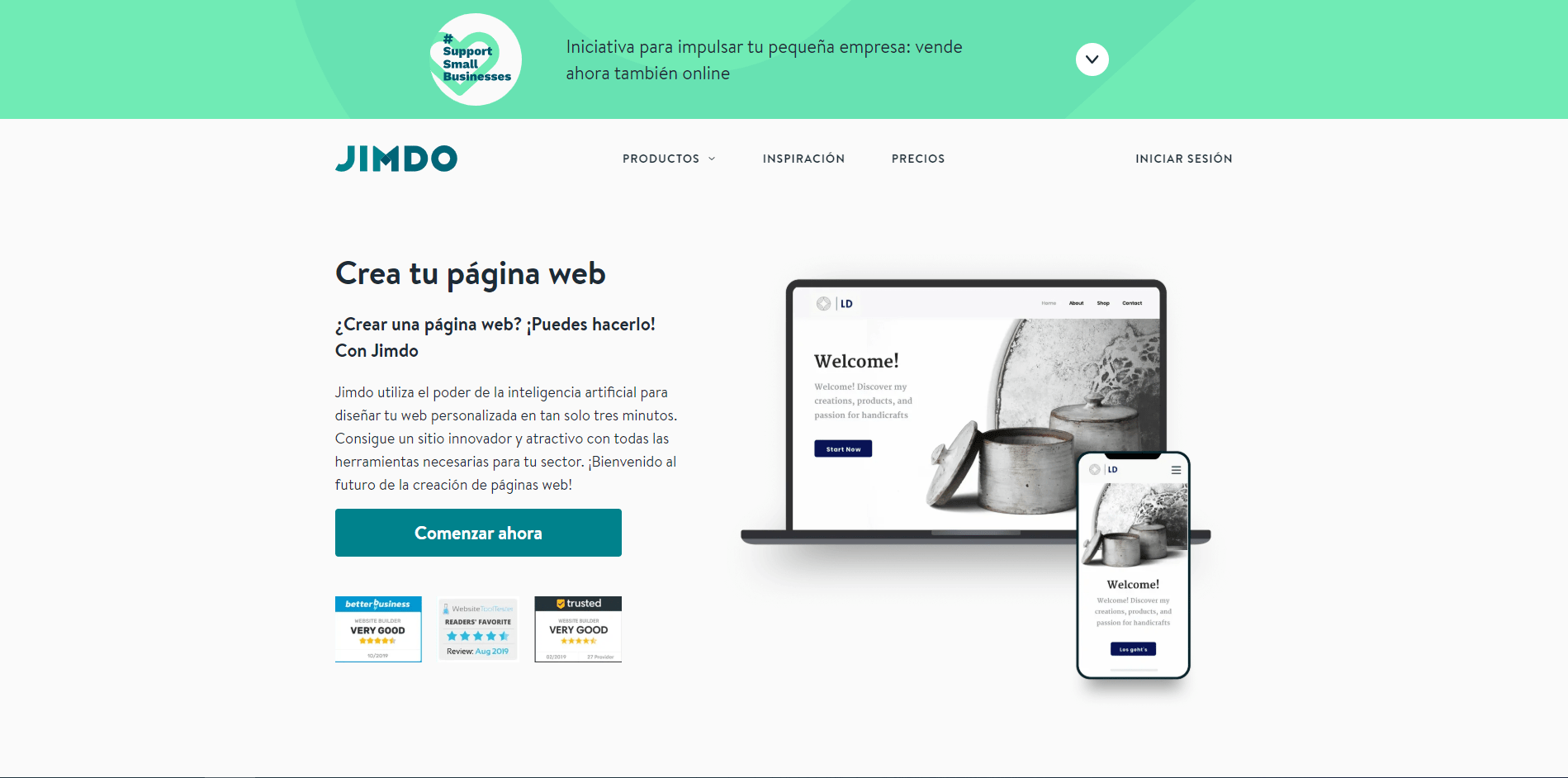 Jimdo homepage