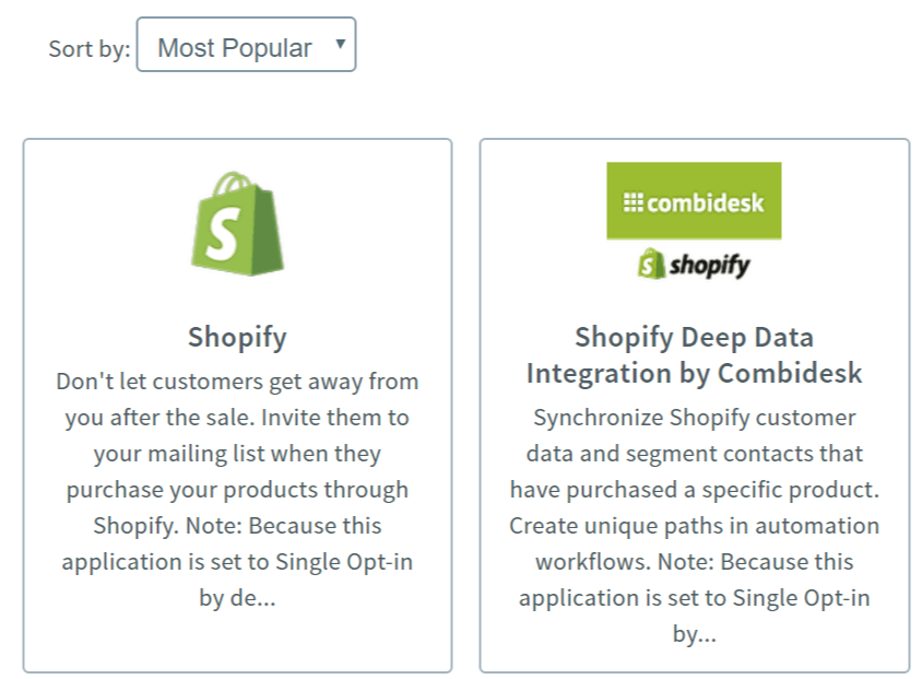 Aweber for Shopify integrations