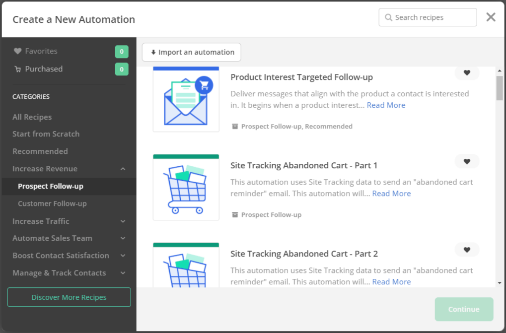 ActiveCampaign Shopify integration - automation templates