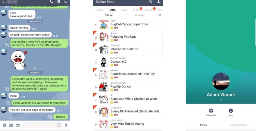 Line Chat and Video Voice Calling app (iPhone, Android, Windows