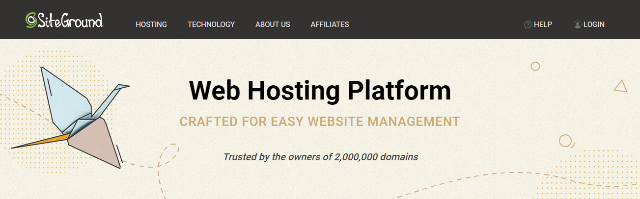Best SSD hosting - SiteGround homepage