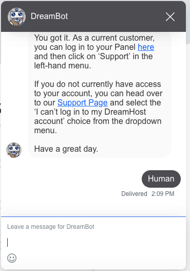 DreamHost Live Chat Support