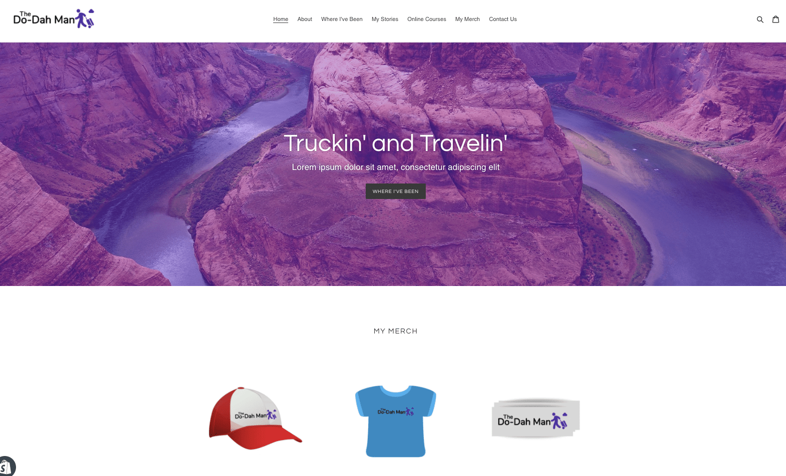 My Shopify website homepage