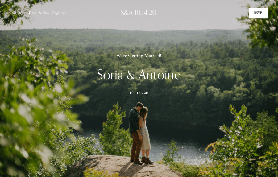 Squarespace Soria wedding website template