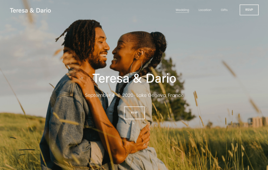 Squarespace Dario wedding website template