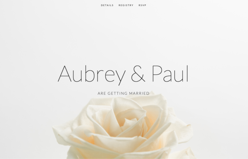 Squarespace Aubrey wedding website template