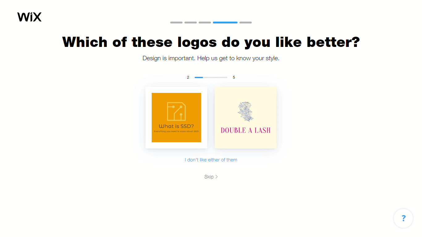 Wix Logo Maker screenshot - logo comparison