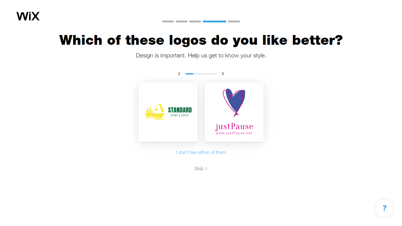 Wix Logo Maker screenshot - logo comparison