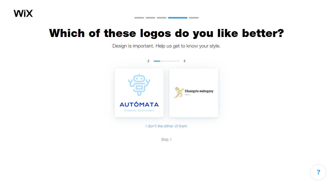 Wix Logo Maker screenshot - logo comparison