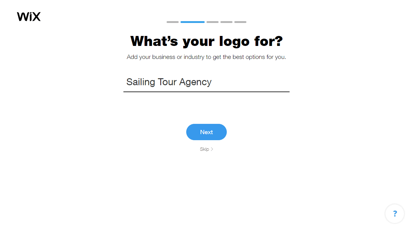 Wix Logo Maker screenshot - Choose industry option