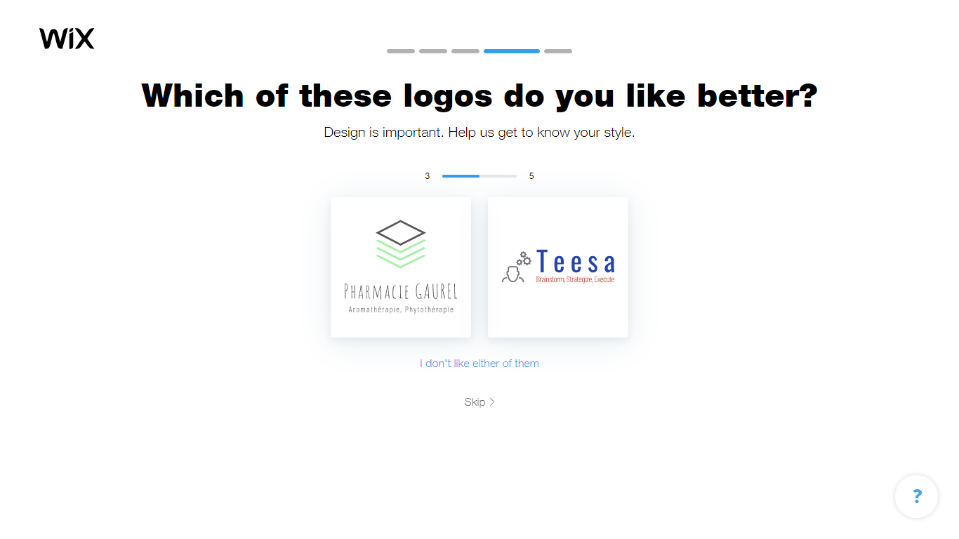 Wix Logo Maker screenshot - logo comparison