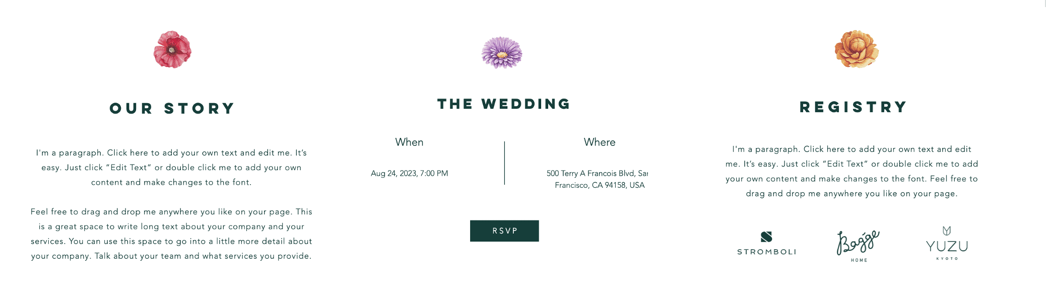 Wix's Floral Wedding Invitation