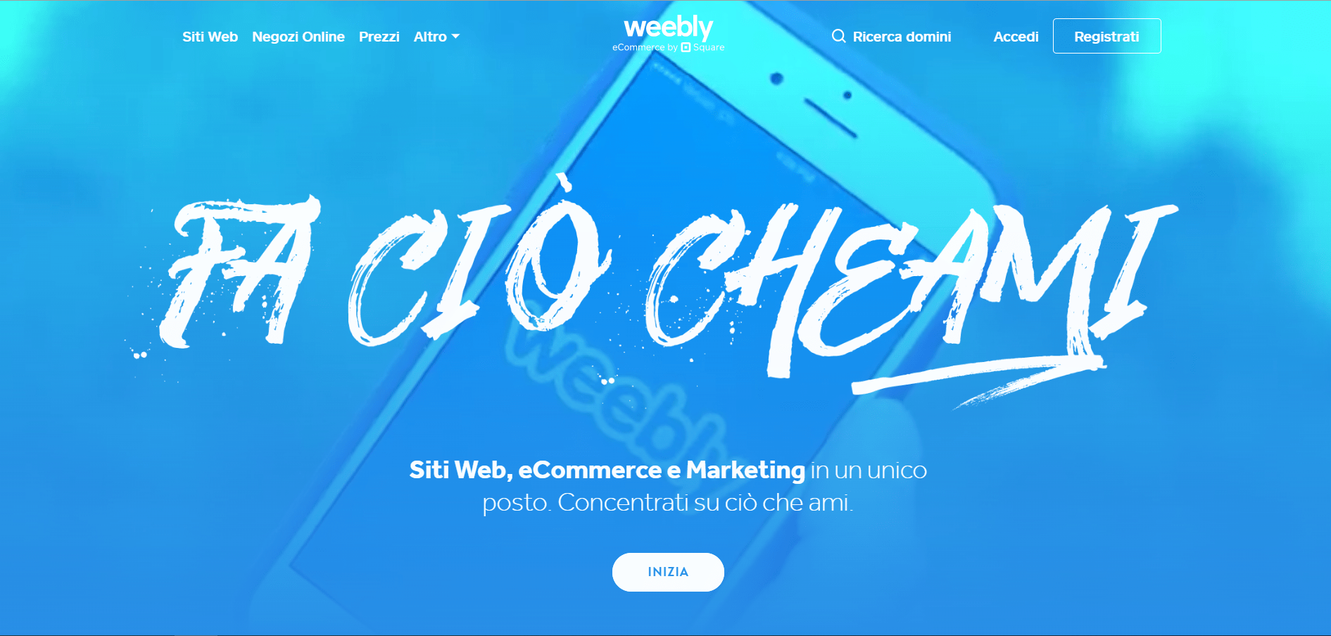 Weebly homepage