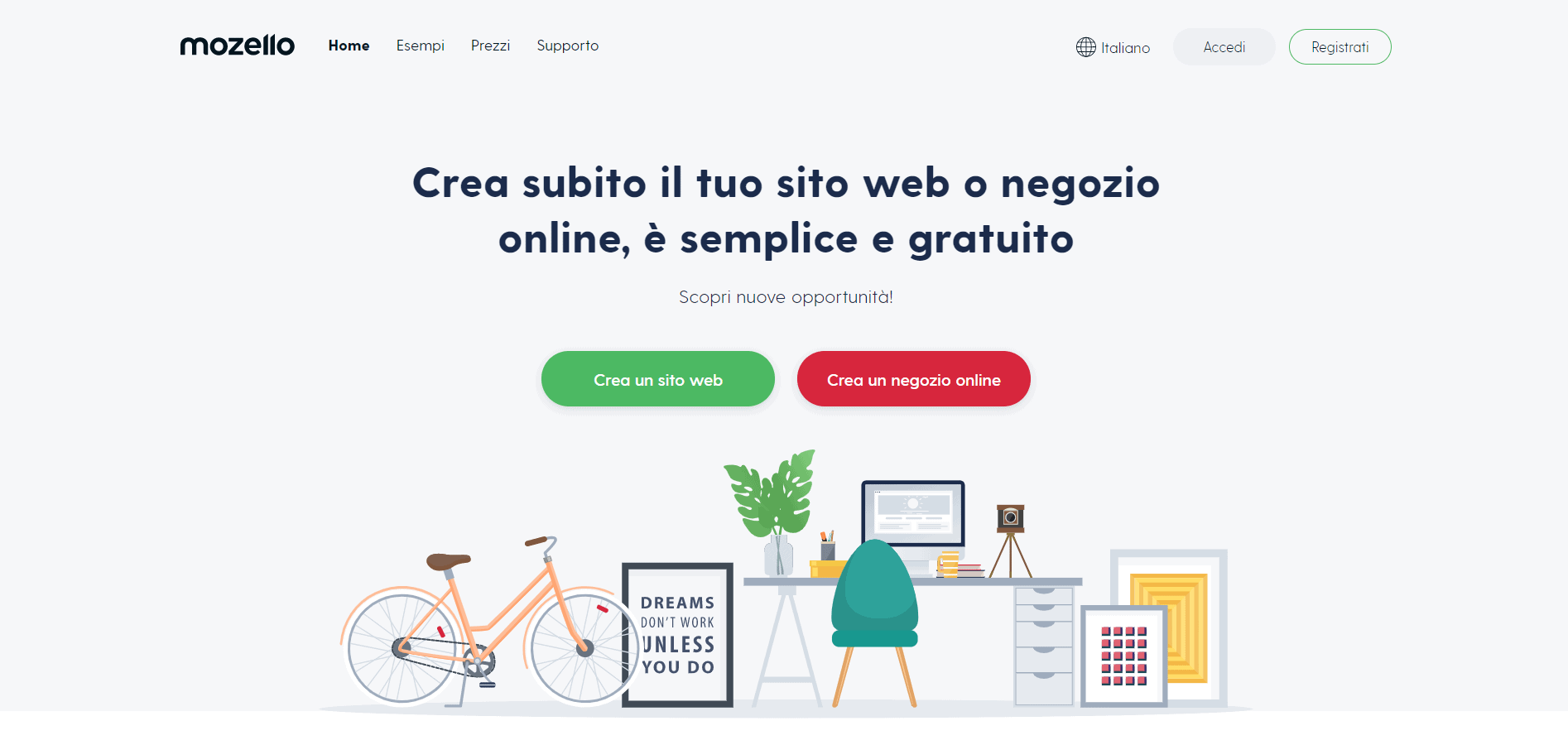 Mozello homepage
