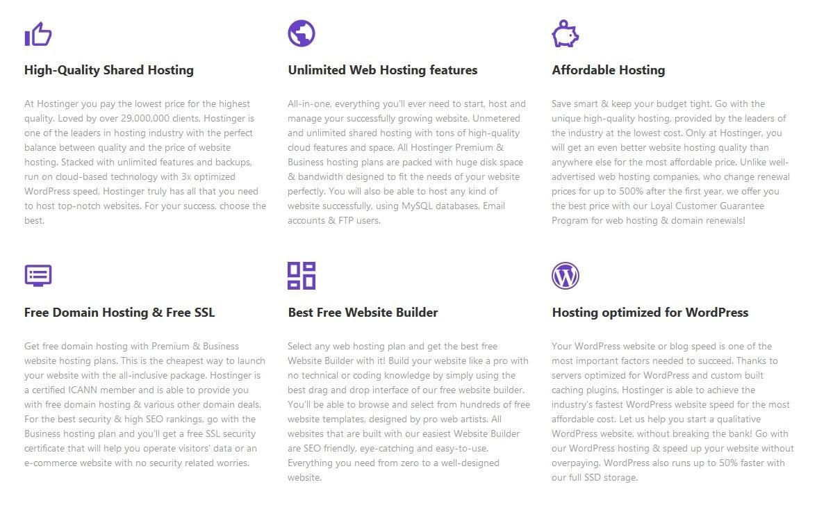 Hostinger's best features