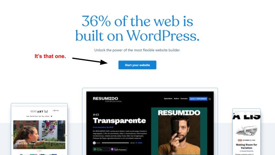The WordPress.com home page