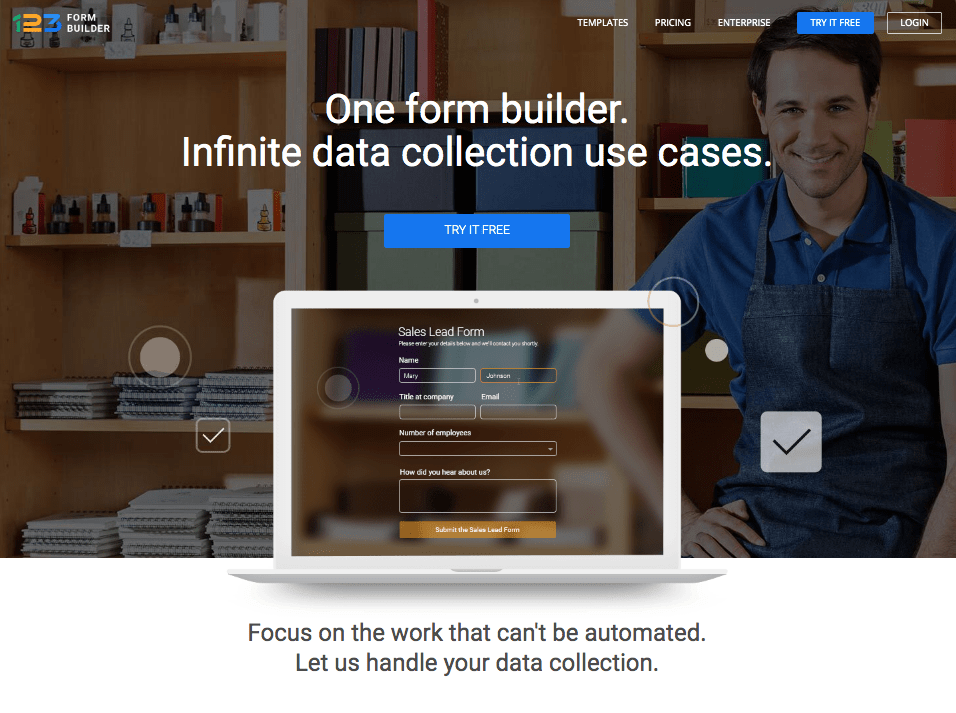 123FormBuilder homepage