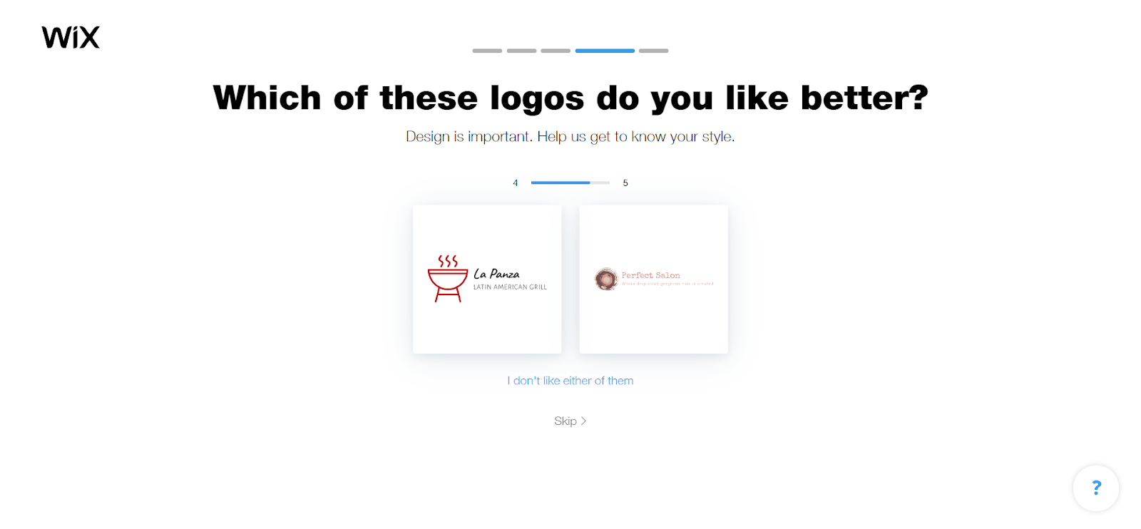 Wix Logo Maker screenshot - logo comparison