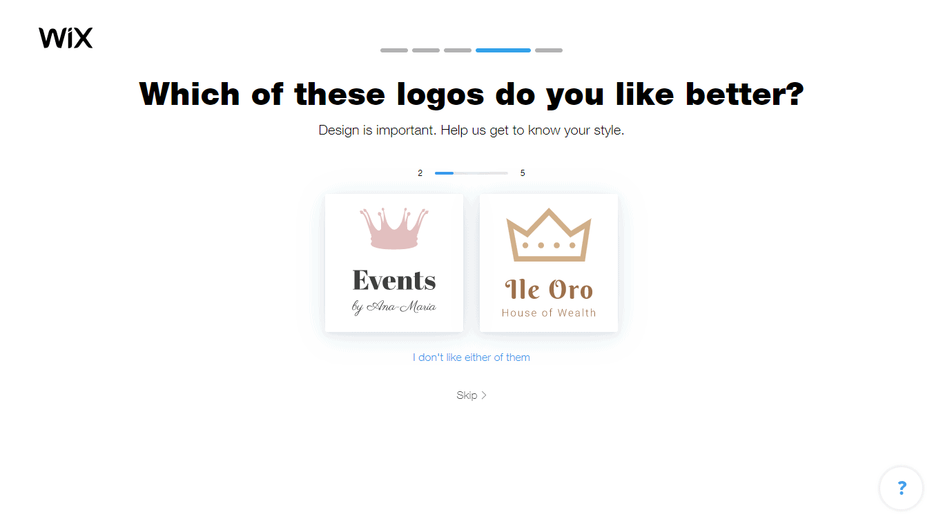 Wix Logo Maker screenshot - logo comparison