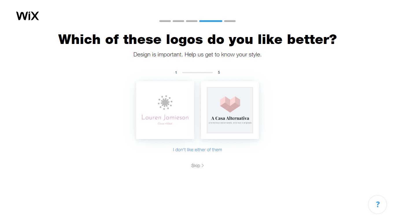 Wix Logo Maker screenshot - logo comparison