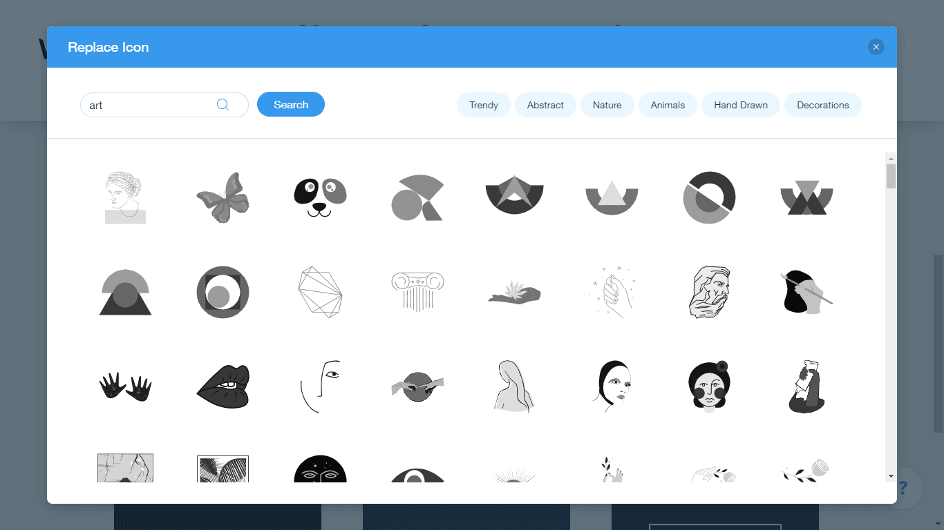 Wix Logo Maker screenshot - art icons