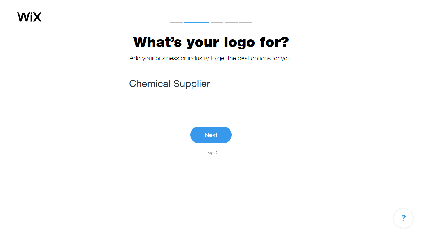 Wix Logo Maker screenshot - Choose industry option