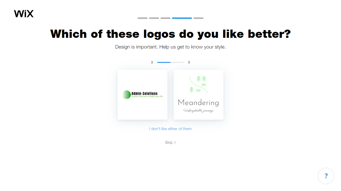 Wix Logo Maker screenshot - logo comparison