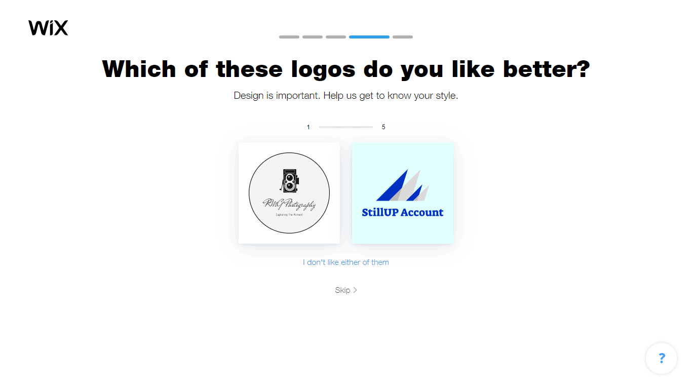 Wix Logo Maker screenshot - logo comparison