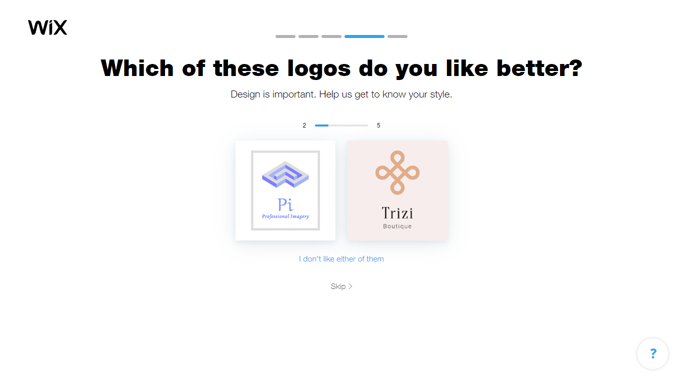 Wix Logo Maker screenshot - logo comparison