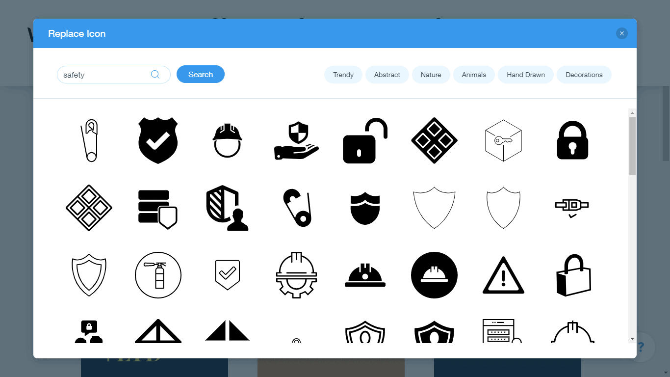 Wix Logo Maker screenshot - safety icons