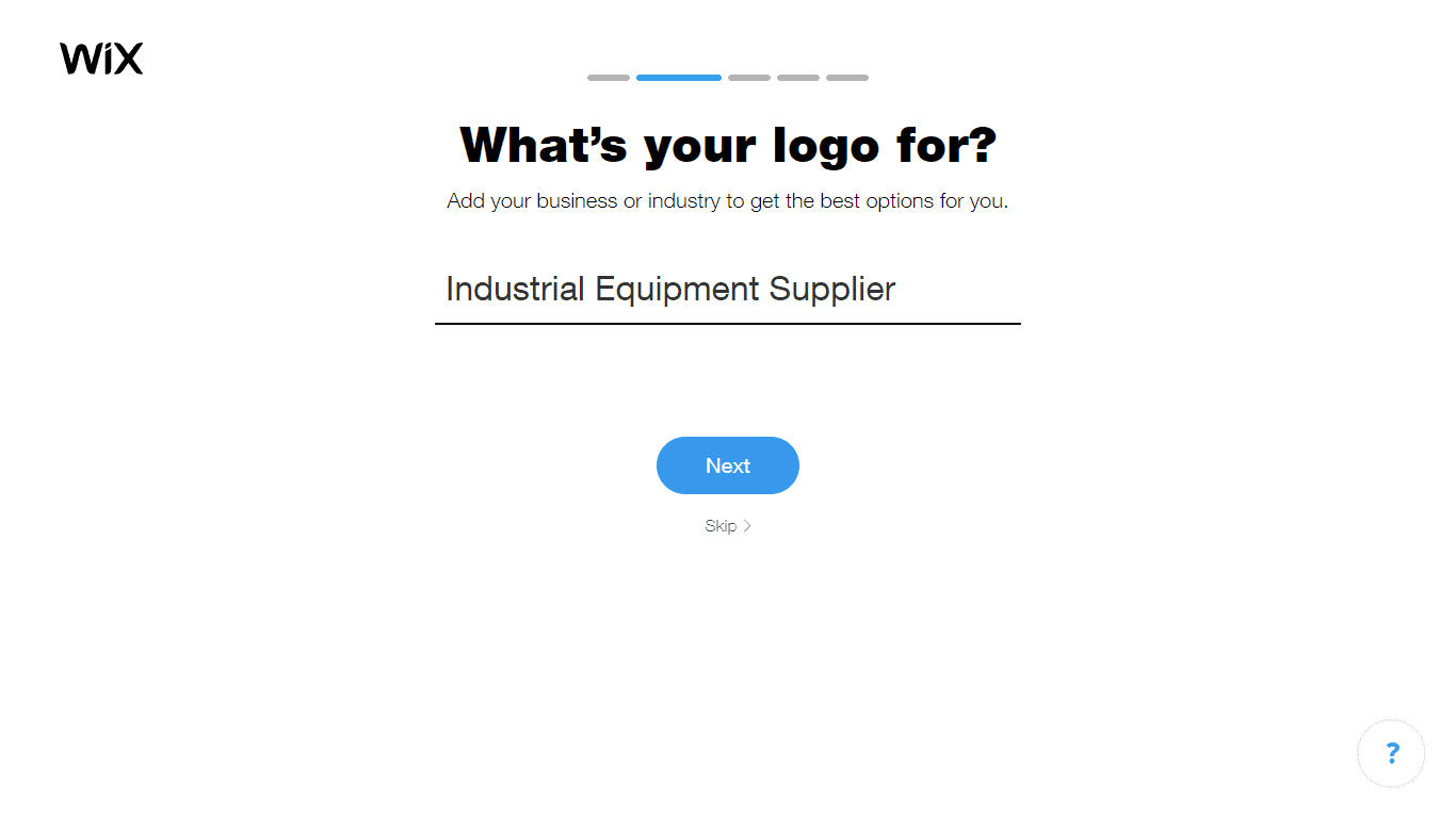 Wix Logo Maker screenshot - Choose industry option