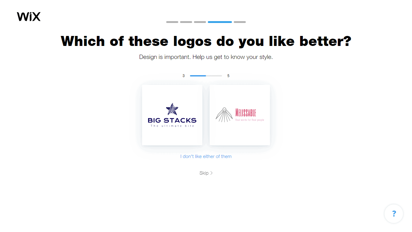 Wix Logo Maker screenshot - logo comparison