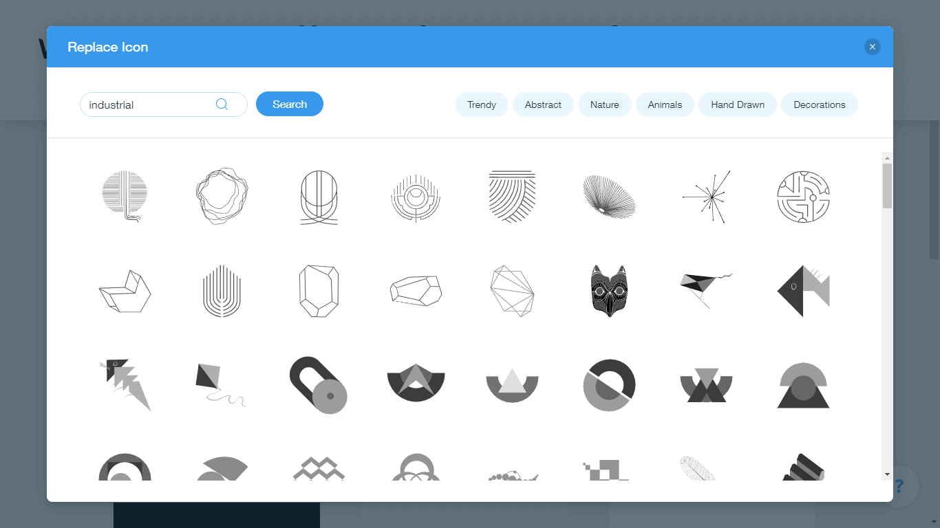 Wix Logo Maker screenshot - industrial icons