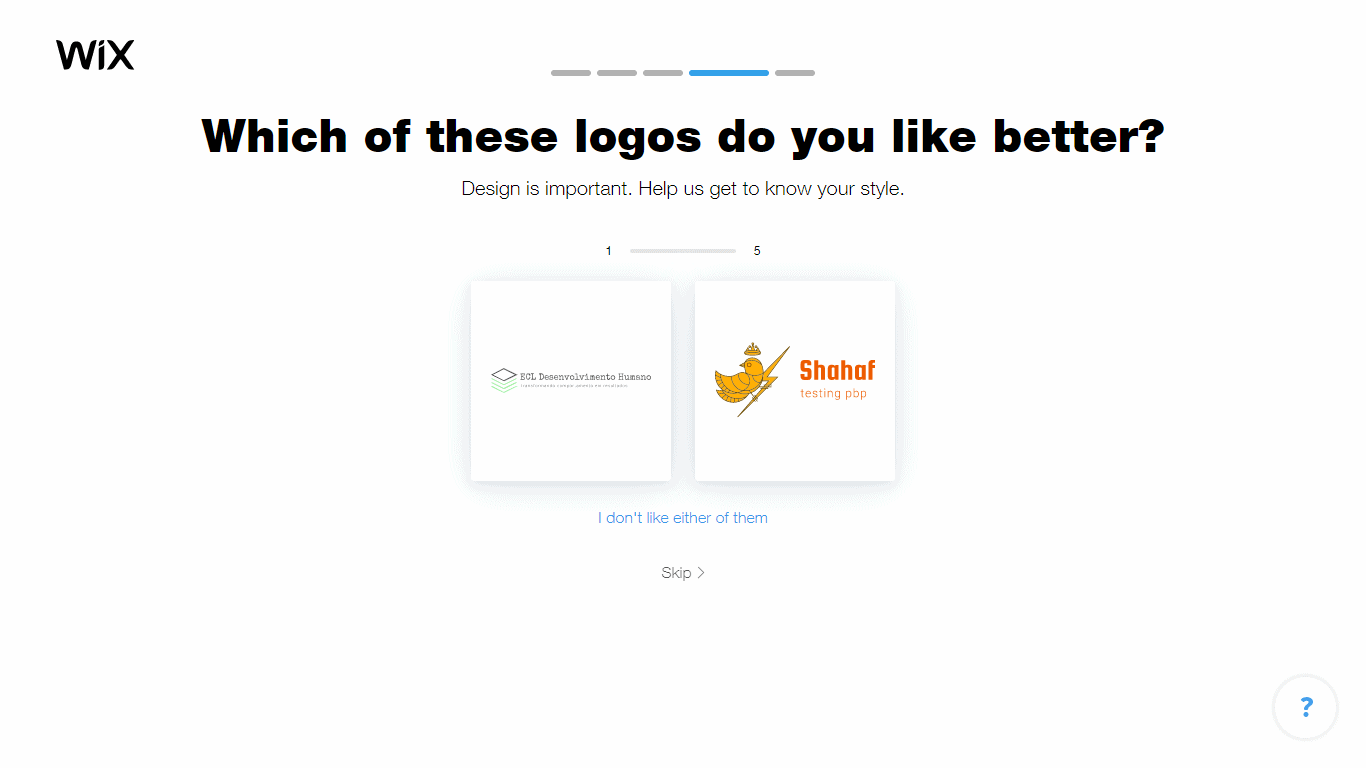 Wix Logo Maker screenshot - logo comparison