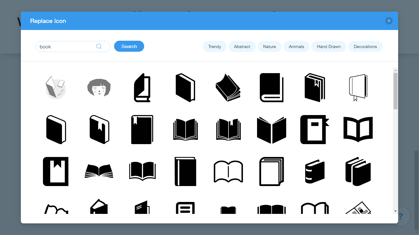 Wix Logo Maker screenshot - book icons