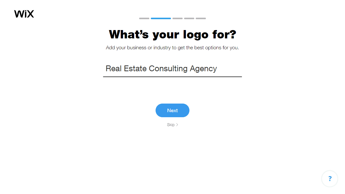 Wix Logo Maker screenshot - Choose industry option