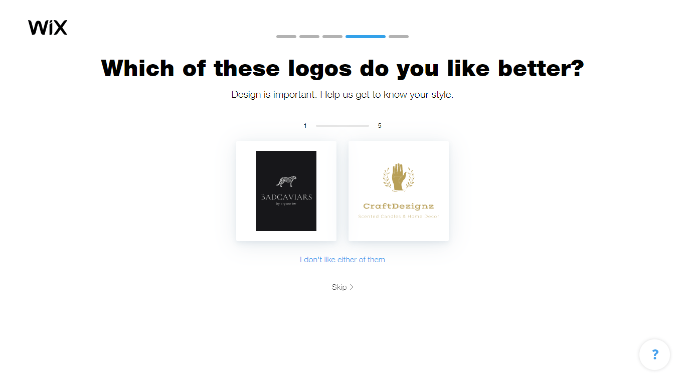 Wix Logo Maker screenshot - logo comparison