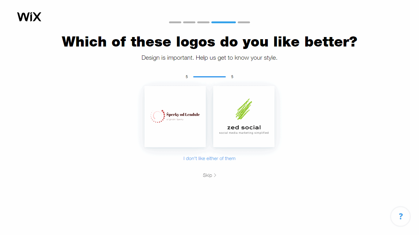 Wix Logo Maker screenshot - logo comparison