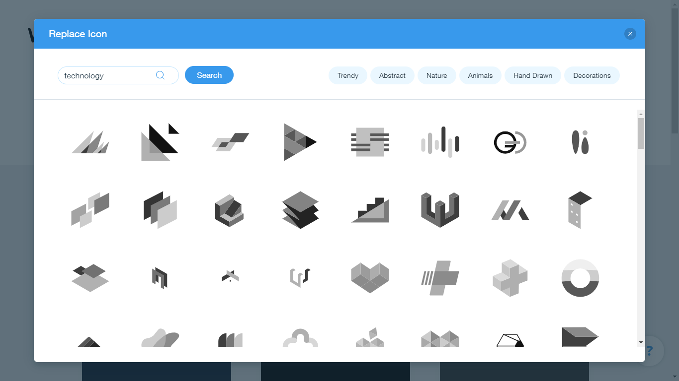 Wix Logo Maker screenshot - technology icons