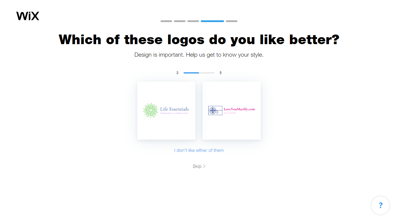 Wix Logo Maker screenshot - logo comparison