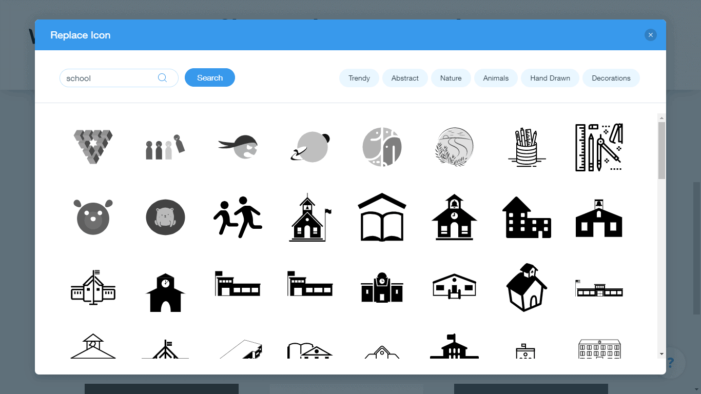 Wix Logo Maker screenshot - school icons