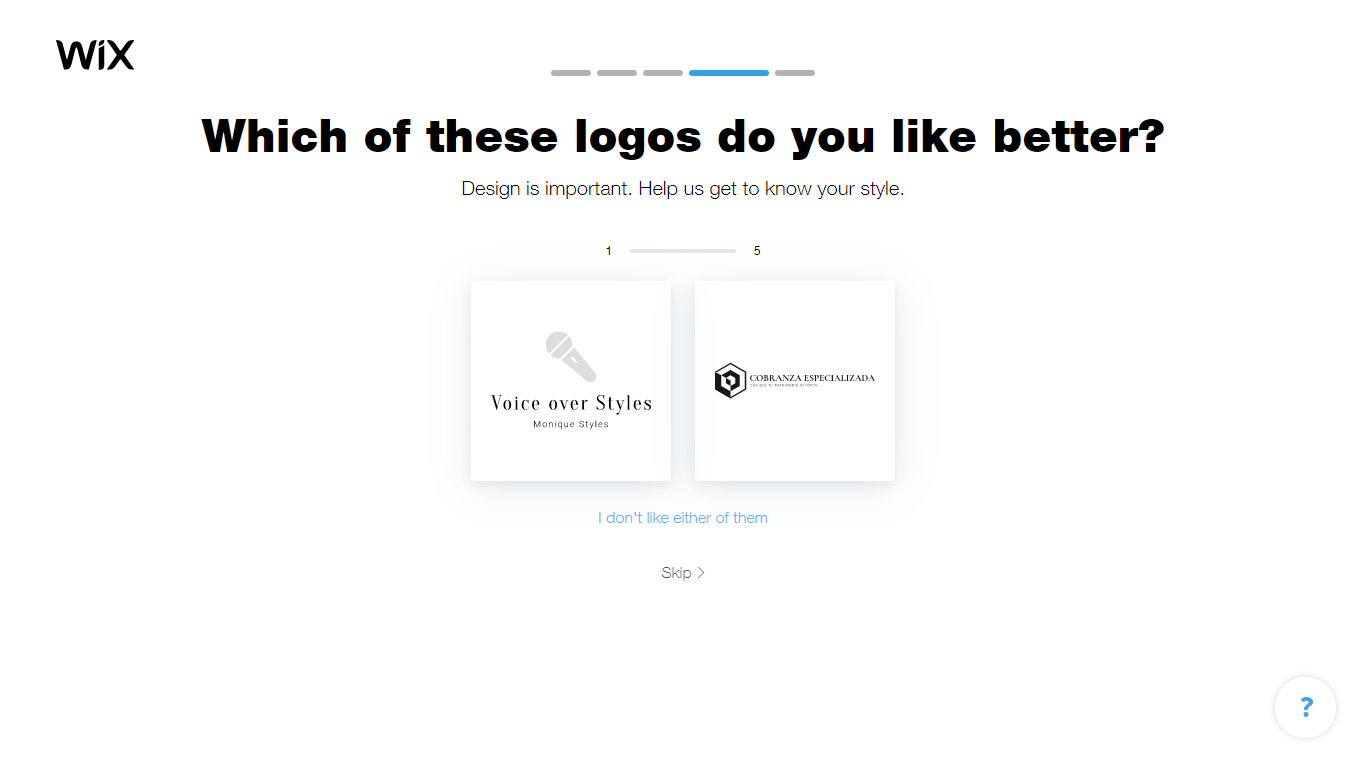 Wix Logo Maker screenshot - logo comparison