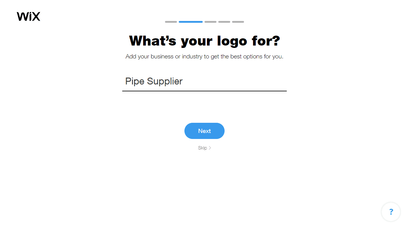 Wix Logo Maker screenshot - Choose industry option