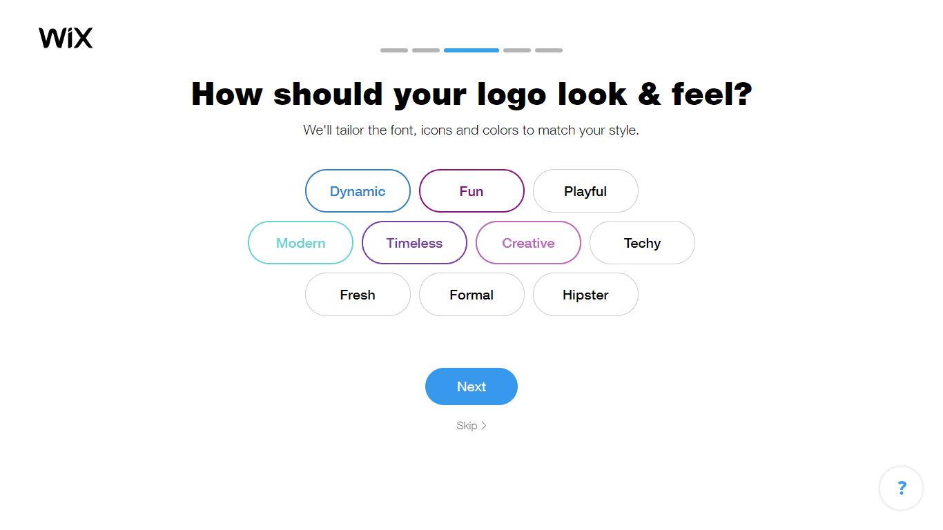 Wix Logo Maker screenshot - look & feel