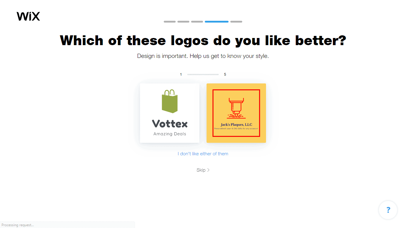 Wix Logo Maker screenshot - logo comparison