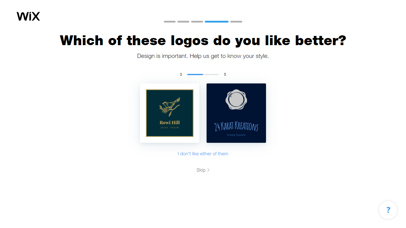 Wix Logo Maker screenshot - logo comparison