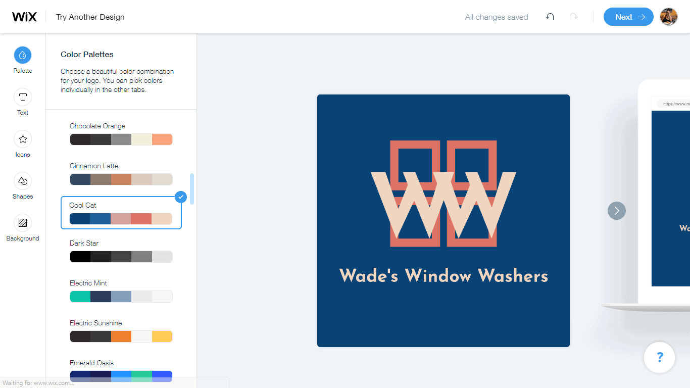 Wix Logo Maker screenshot - logo editor